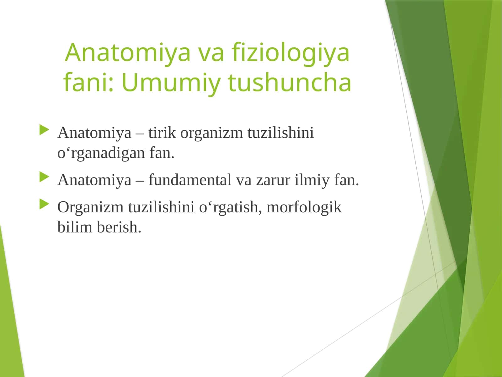 Anatomiyavafiziologiyafani:Umumiytushuncha 1