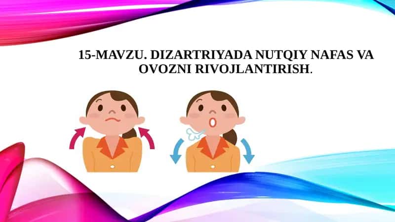 15-mavzu. Dizartriyada nutqiy nafas va ovozni rivojlantirish 1