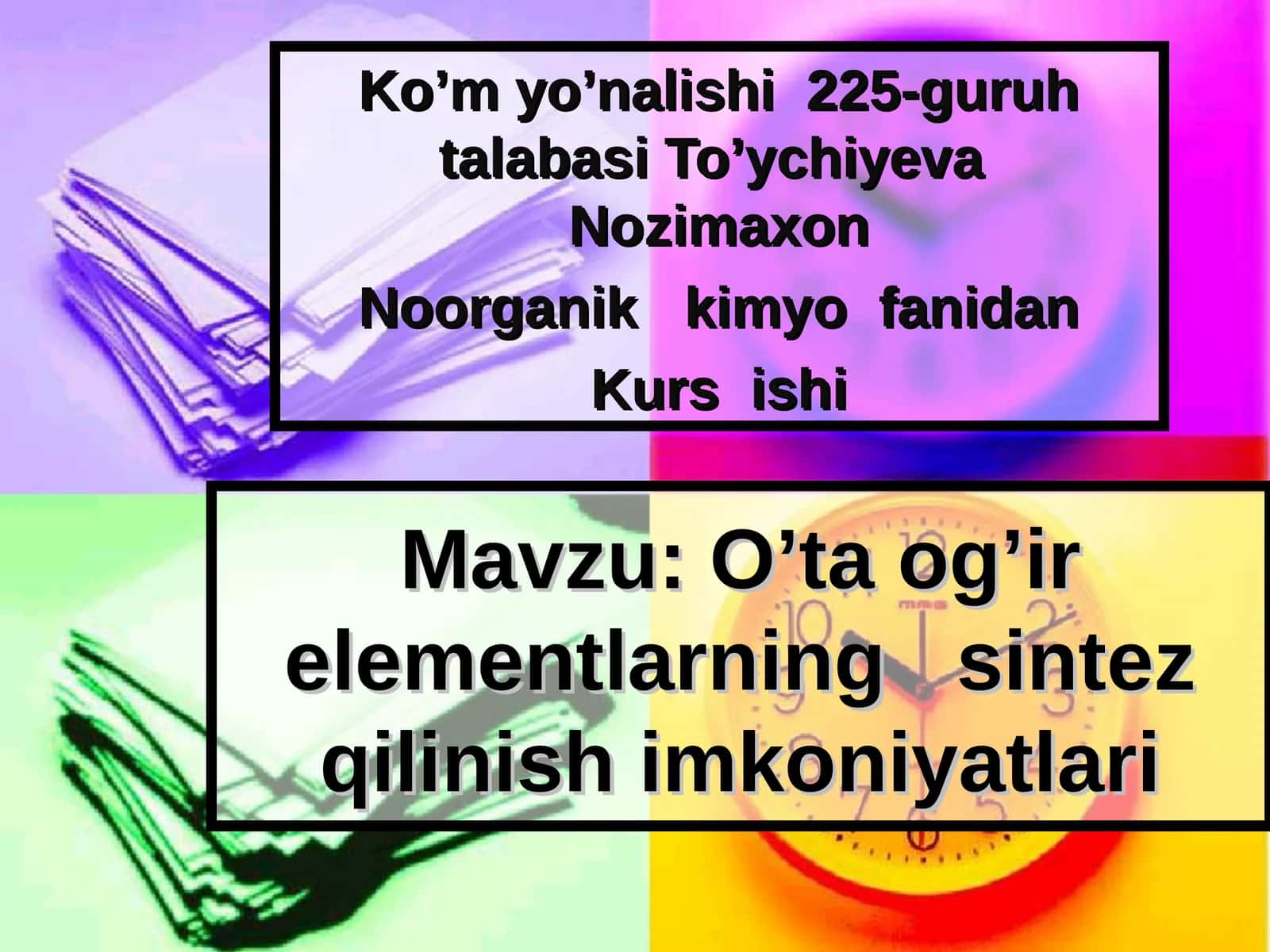 O’ta og’ir elementlarning sintez qilinish imkoniyatlari 1