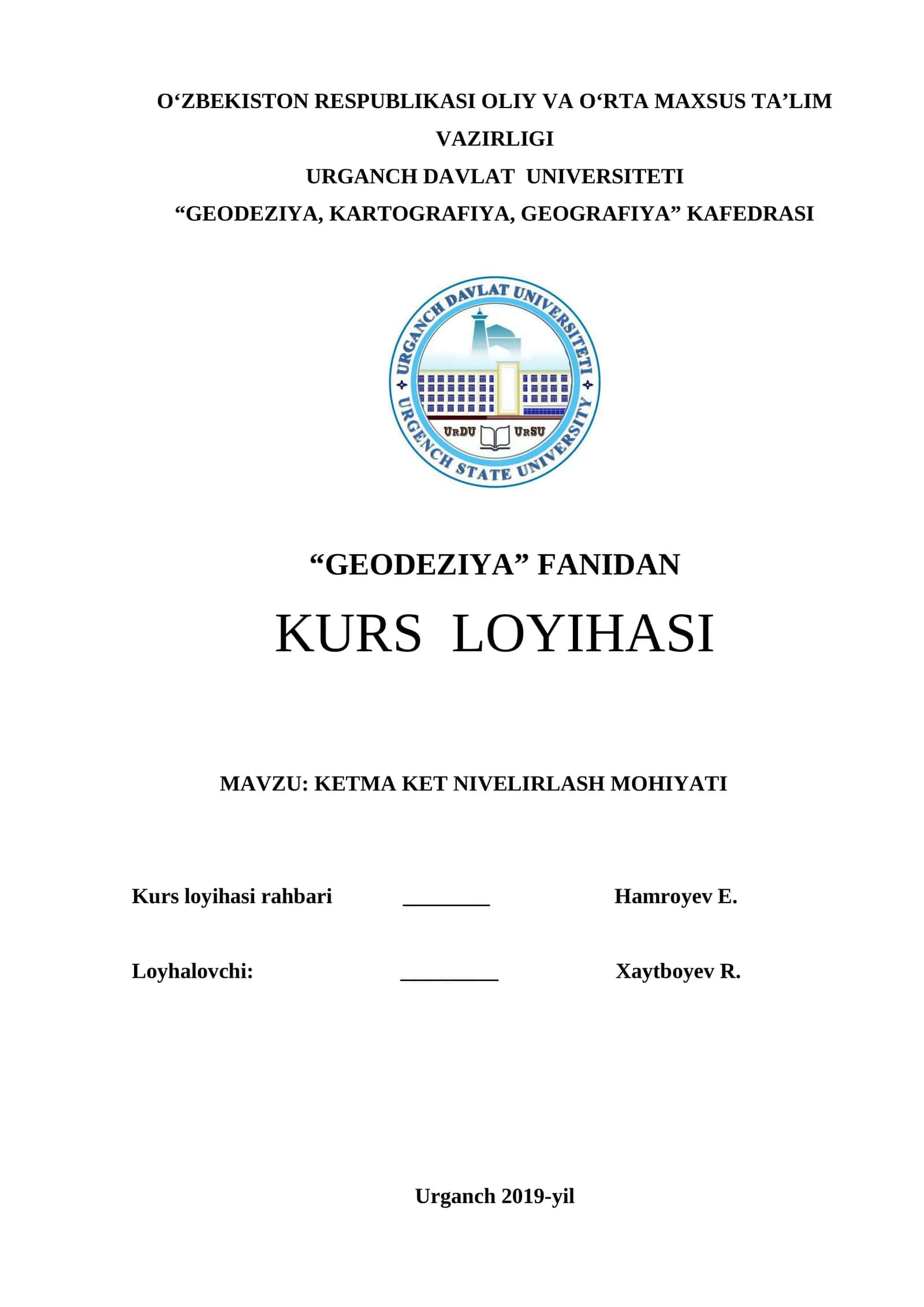 KETMA KET NIVELIRLASH MOHIYATI 1
