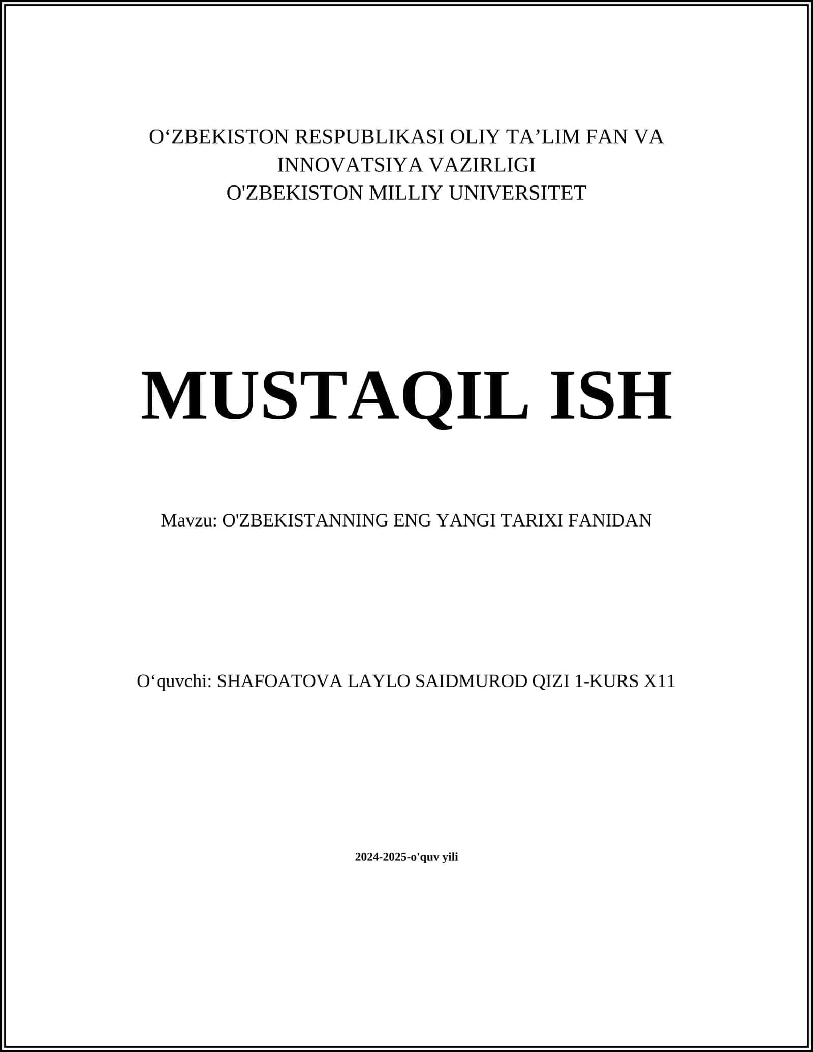 O'zbekistonning mustaqillik e'lon qilinishi 1