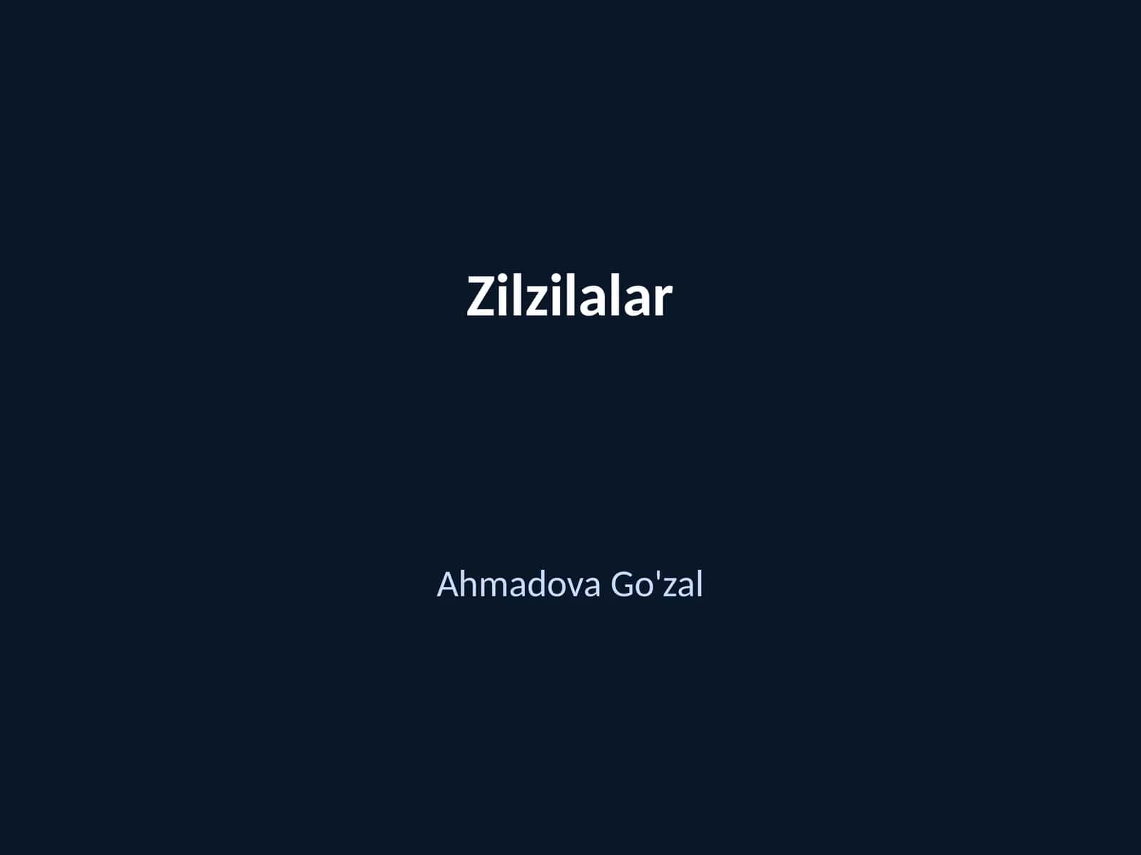 Zilzilalar 1