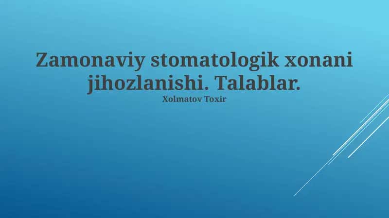 Zamonaviy stomatologik xonani jihozlanishi 1