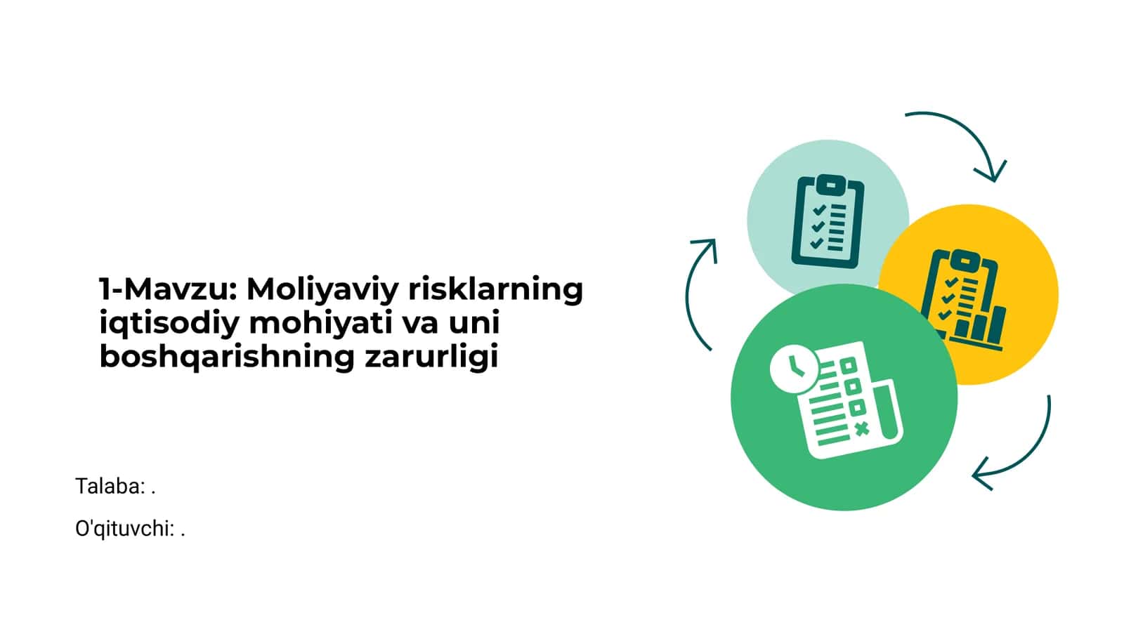 Moliyaviy risklarning iqtisodiy mohiyati va uni boshqarishning zarurligi 1