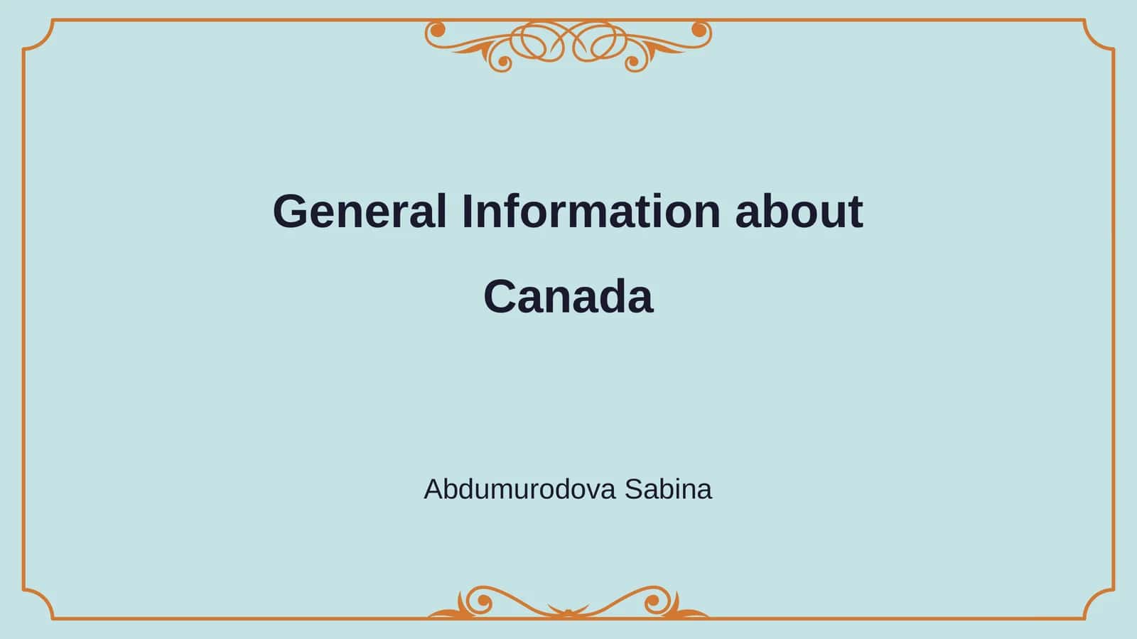 General Information about Canada 1