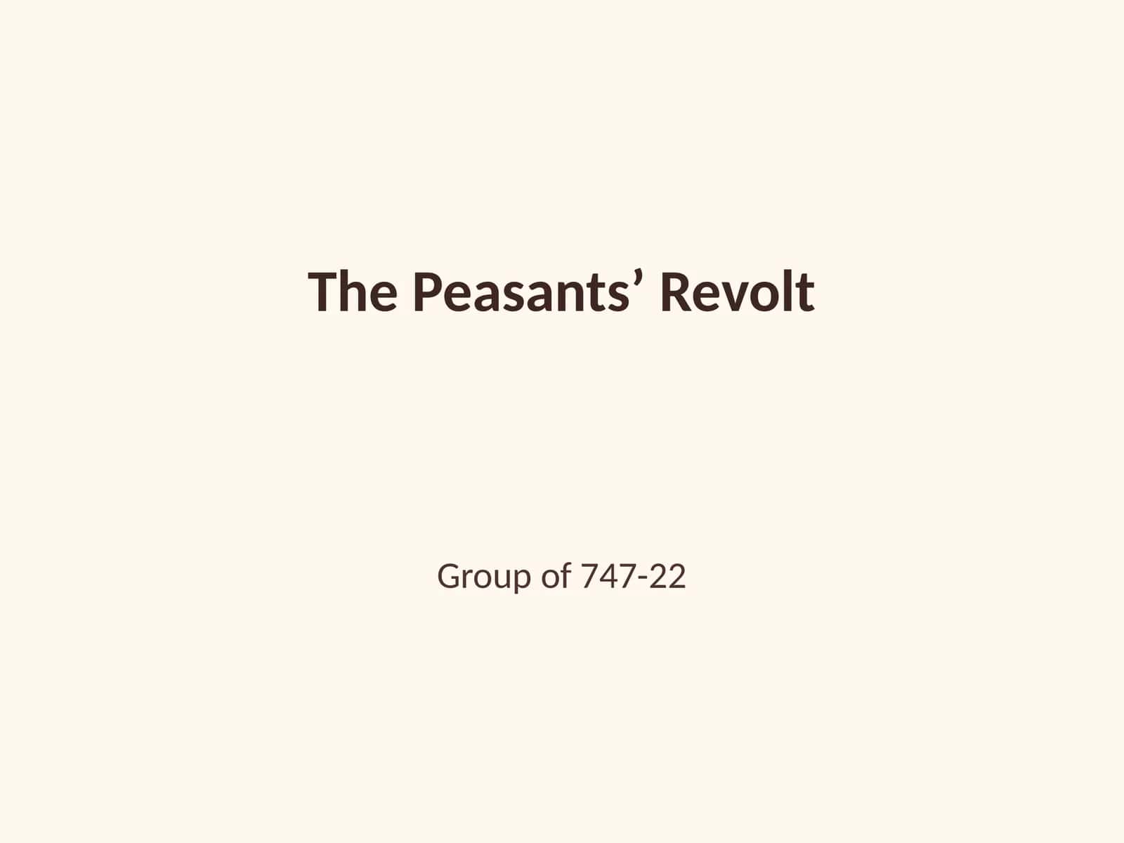 Peasants’ Revolt 1