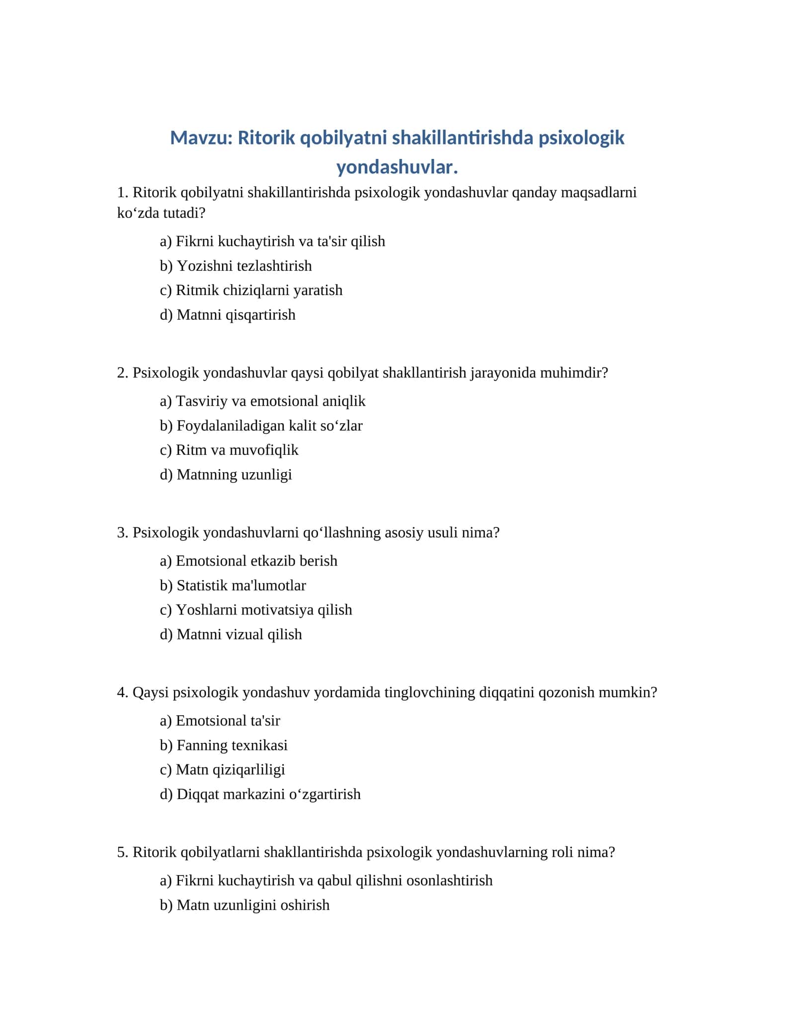 Ritorik qobilyatni shakillantirishda psixologik yondashuvlar 1