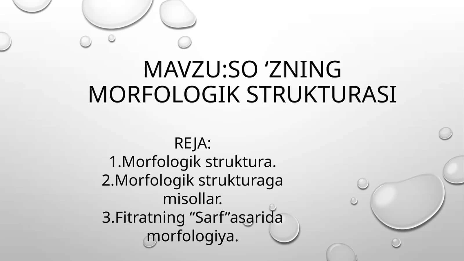 So 'zning morfologik strukturasi 1