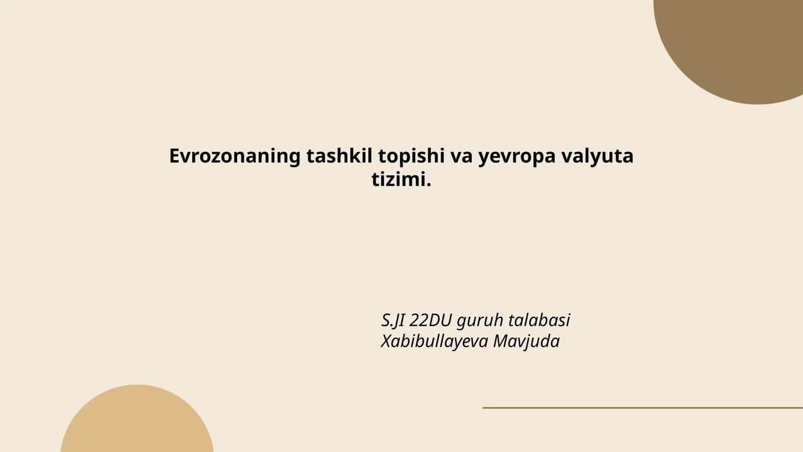 Yevrozona tushunchasi 1