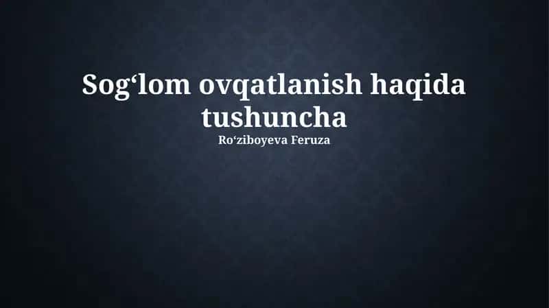 Zararli ovqat mahsulotlari 1
