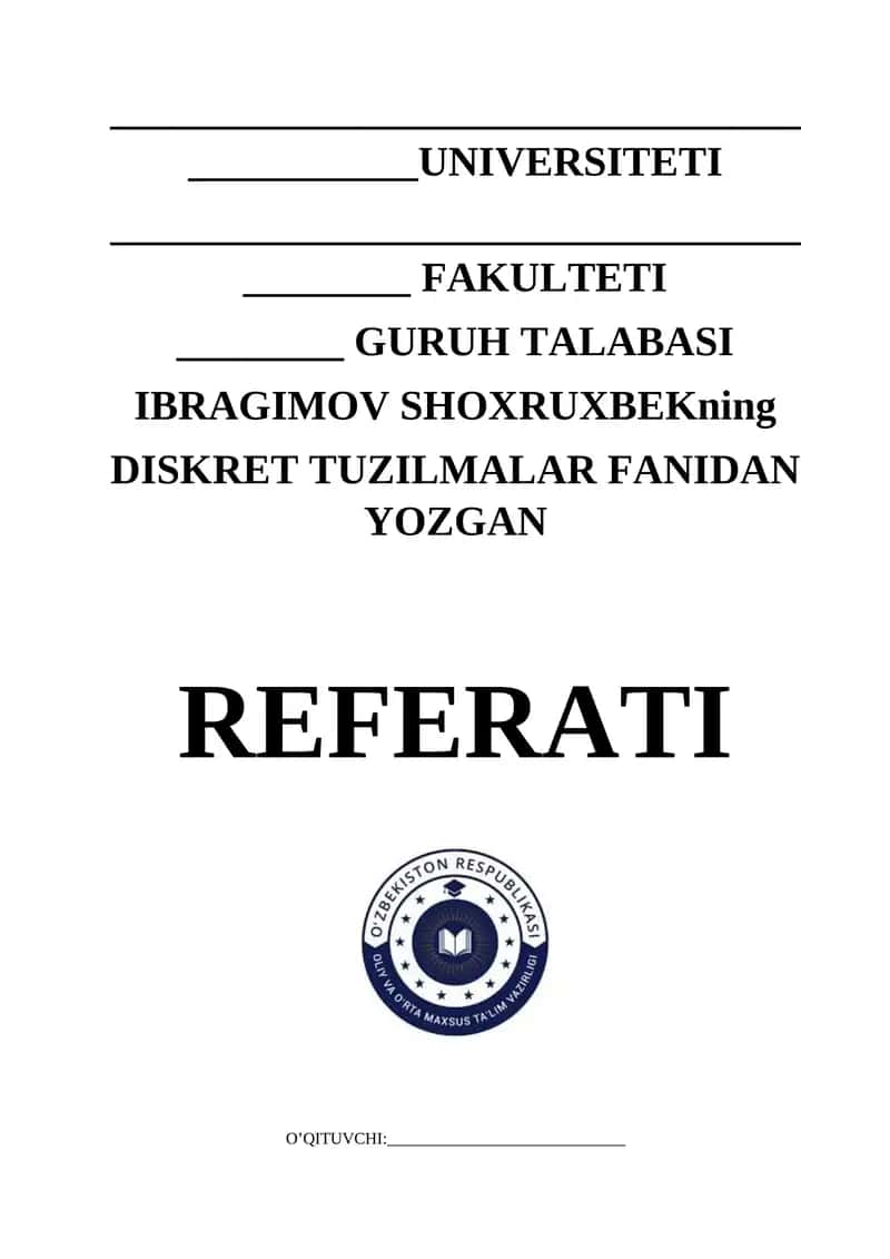 Kombinatorik hisoblashda o‘rinlashtirish va o‘rin almashtirish tushunchalari, Takroriy va takroriy bo‘lmagan o‘rinlashtirish va o‘rin almashtirishlar sonlarini hisoblash formuldari va ularga doir misollar. 1