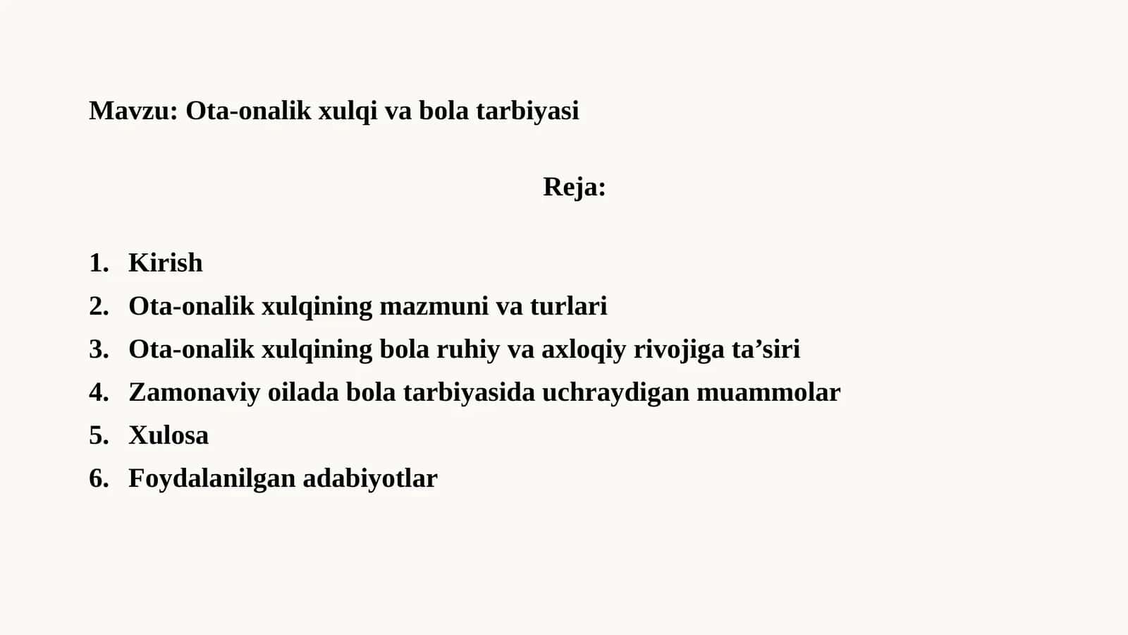 Ota-onalik xulqi va bola tarbiyasi 1