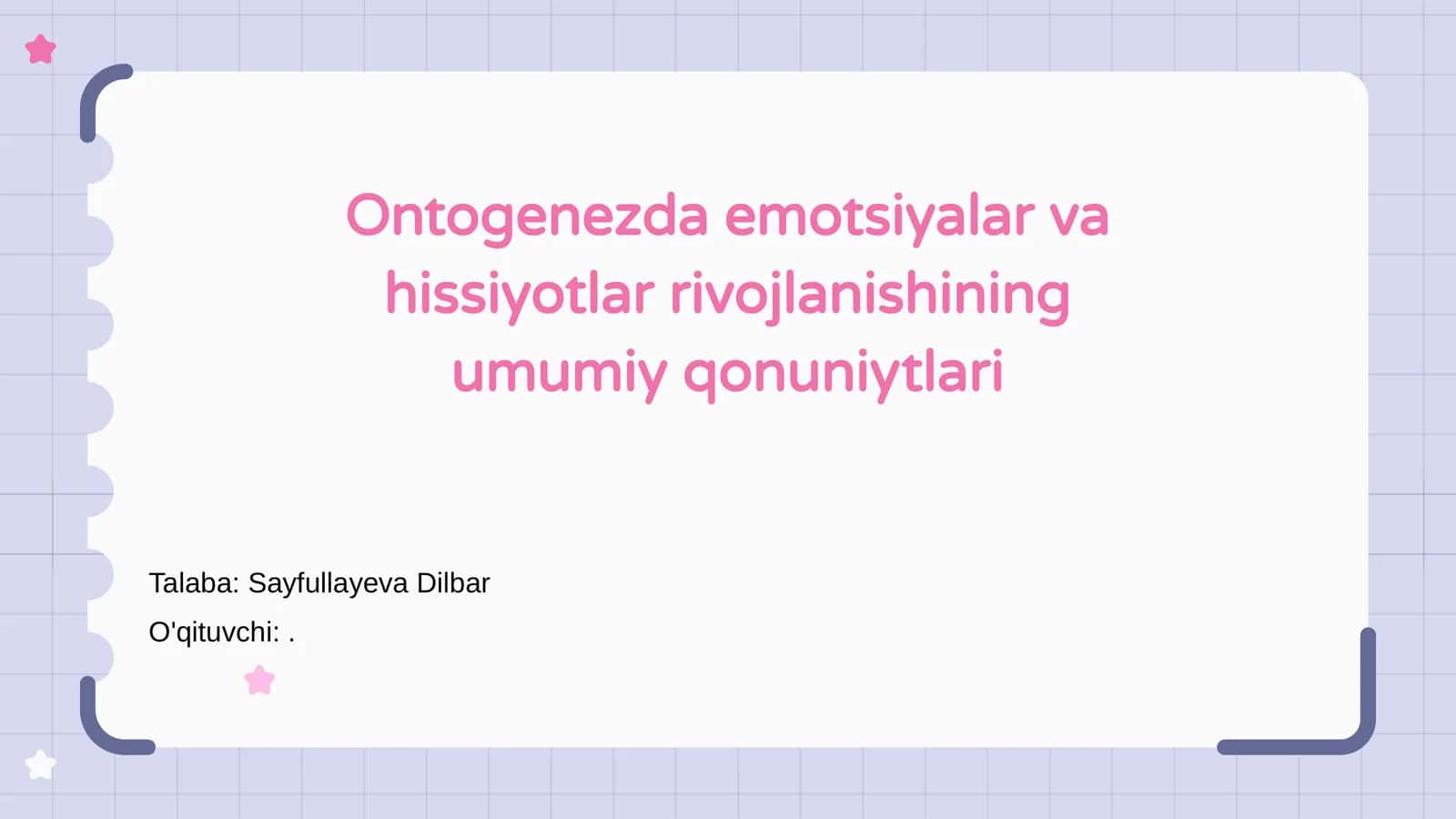 Ontogenezda emotsiyalar va hissiyotlar rivojlanishining umumiy qonuniytlari 1