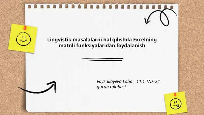Lingvistik masalalarni hal qilishda Excelning matnli funksiyalaridan foydalanish 1