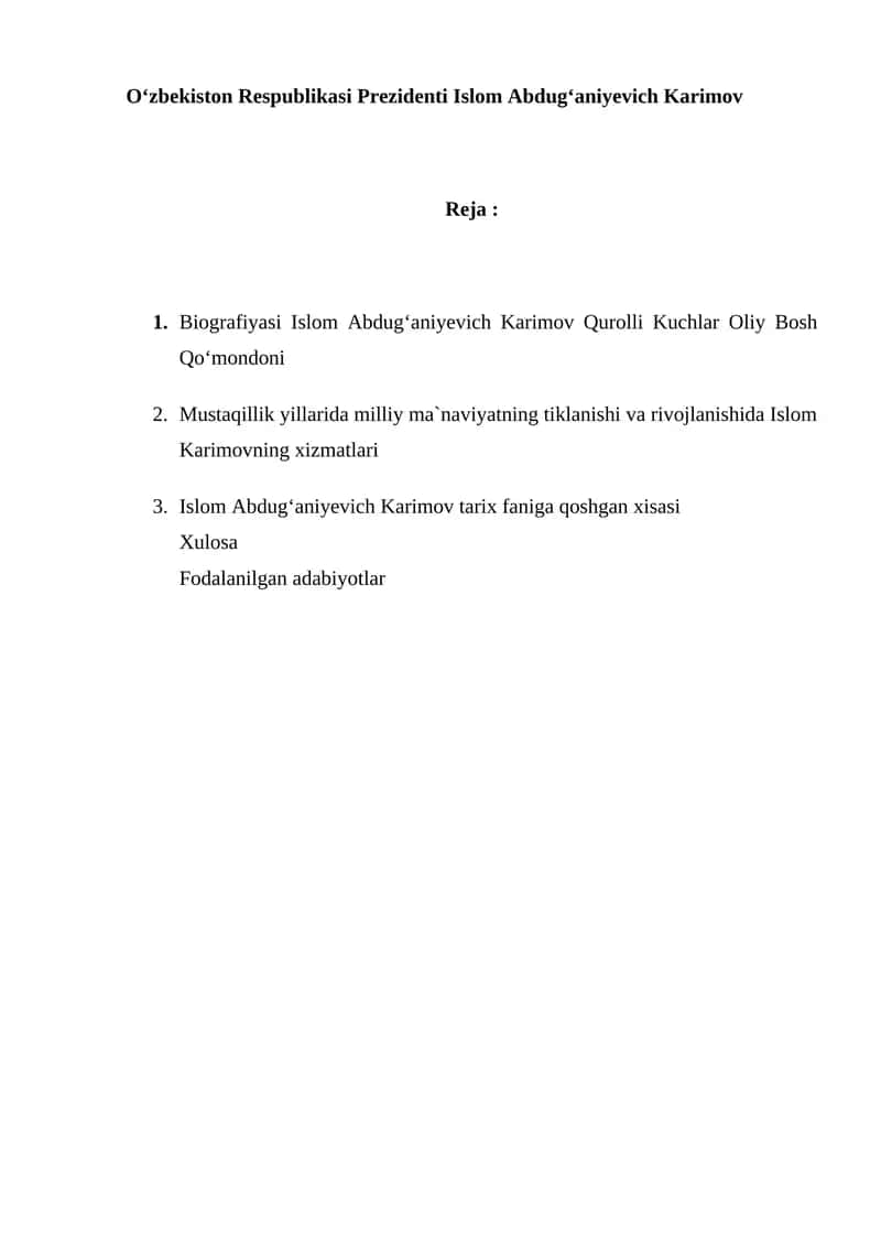 Islom Abdug‘aniyevich Karimov 1