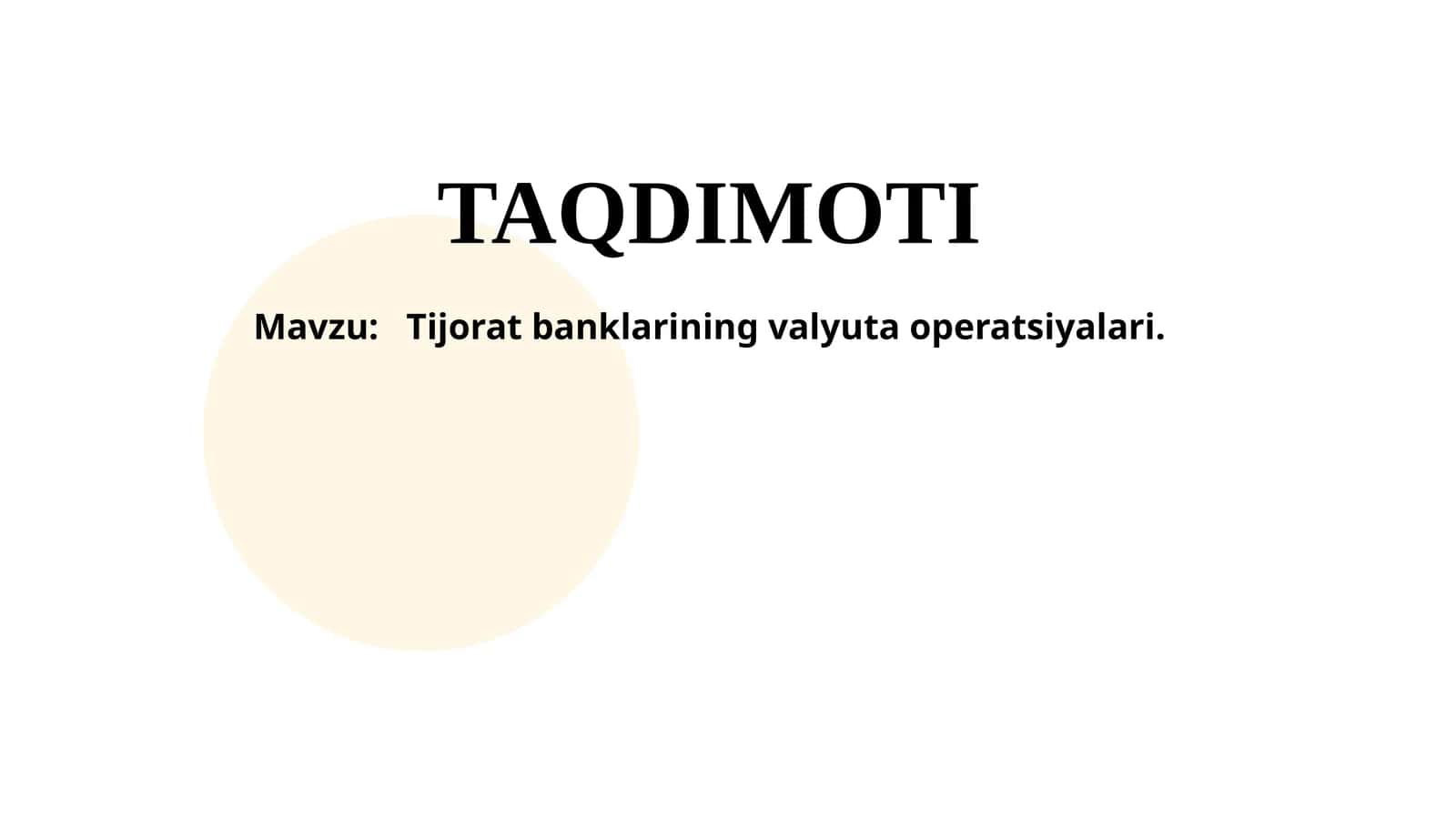 Tijorat banklarining valyuta operatsiyalari 1