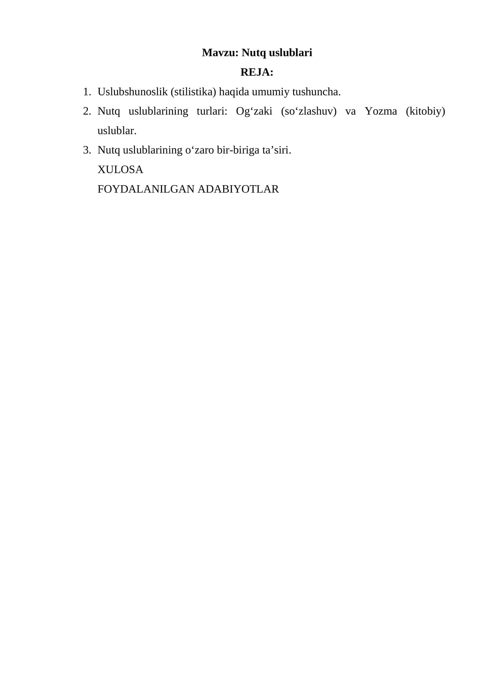 Nutq uslublari tahlili 1
