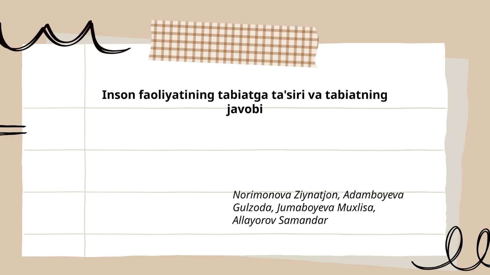 Inson faoliyatining tabiatga ta'siri va tabiatning javobi 1