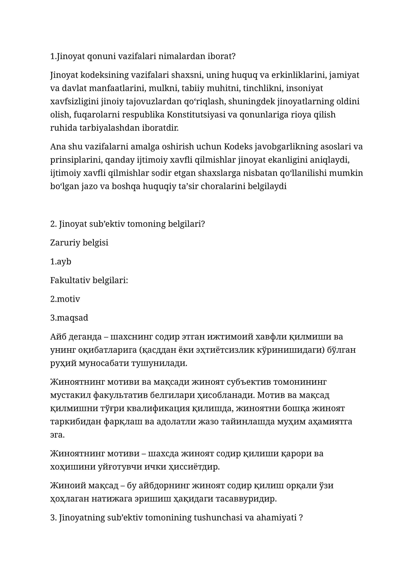Jinoyat qonuni vazifalari 1