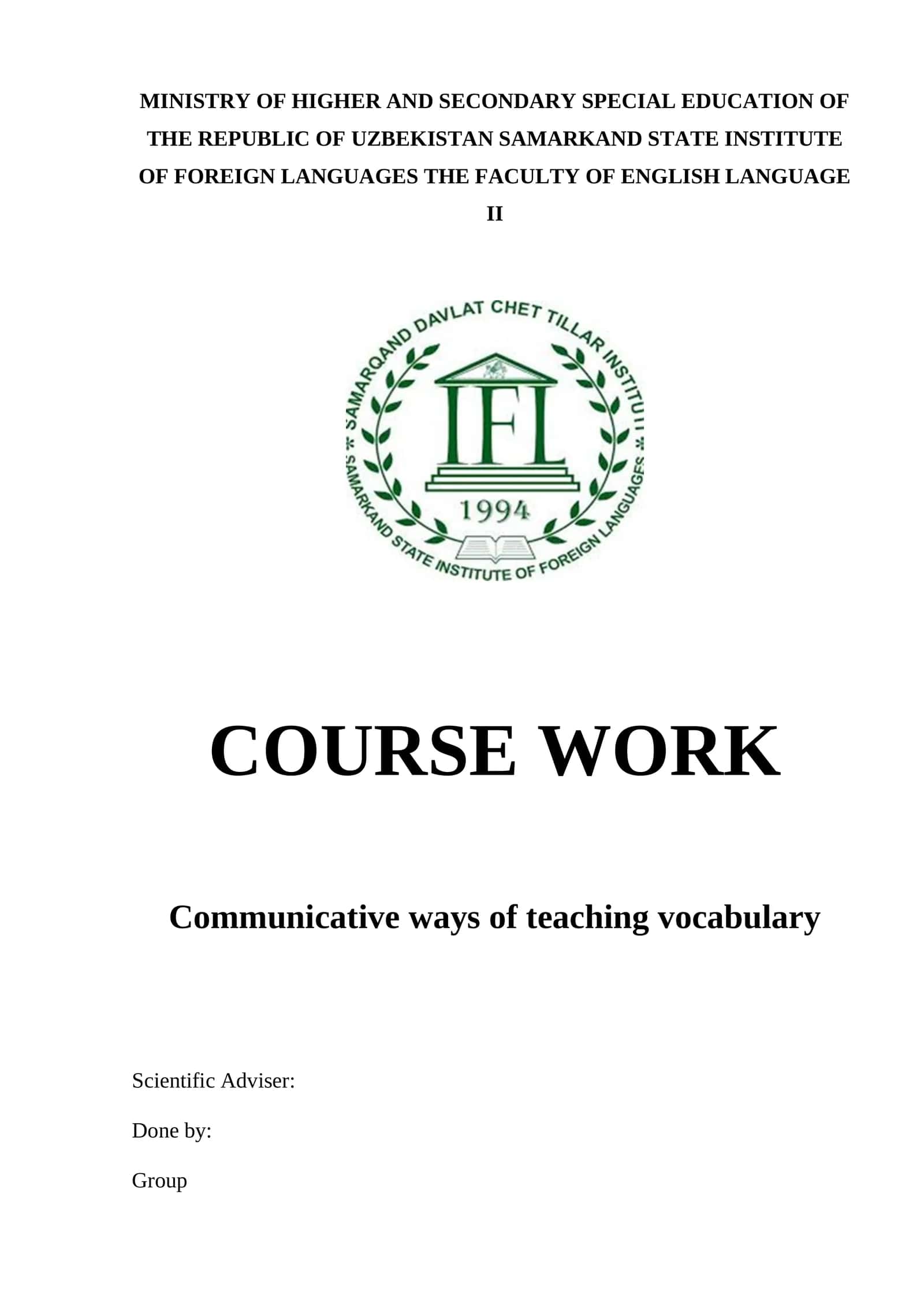 Communicative ways of teaching vocabulary 1