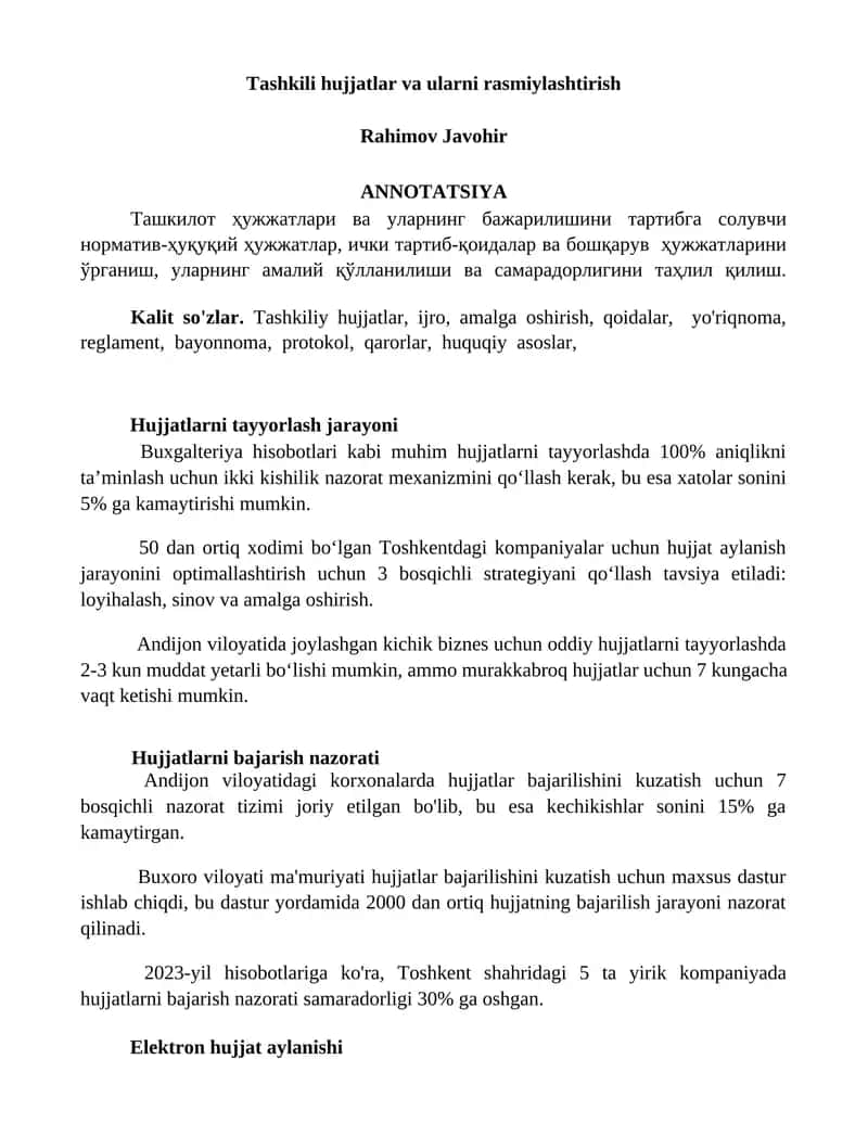 Tashkili hujjatlar va ularni rasmiylashtirish 1