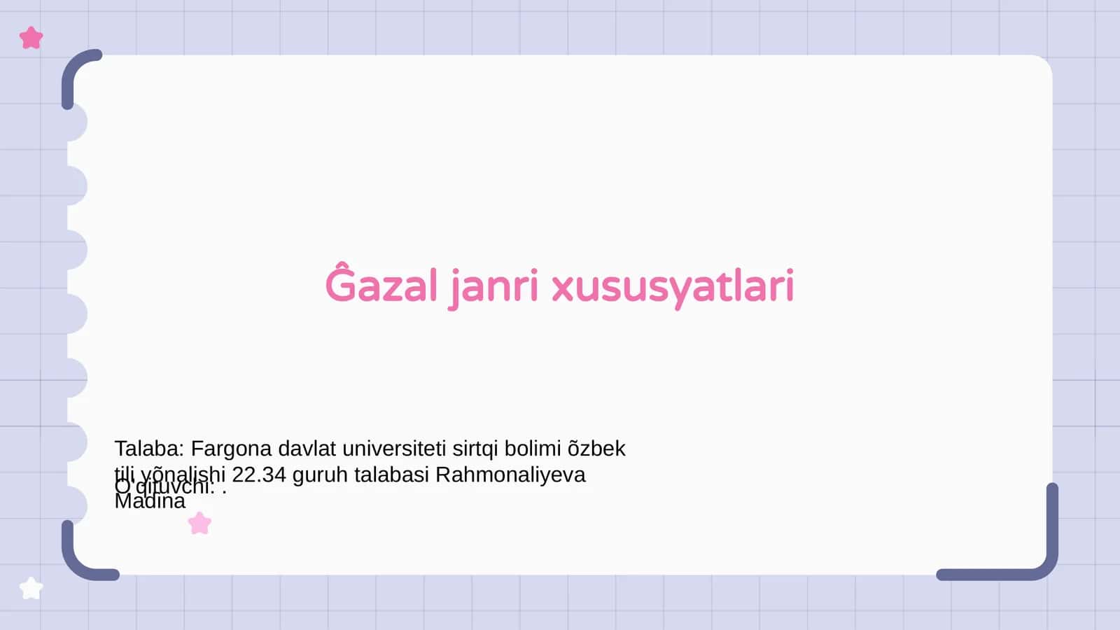 Ĝazal janri xususyatlari 1