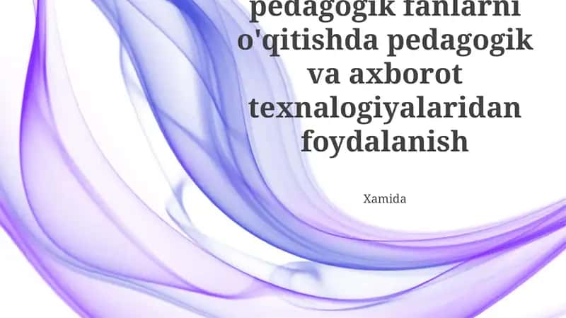 Pedagogik fanlar uchun axborot texnologiyalari 1