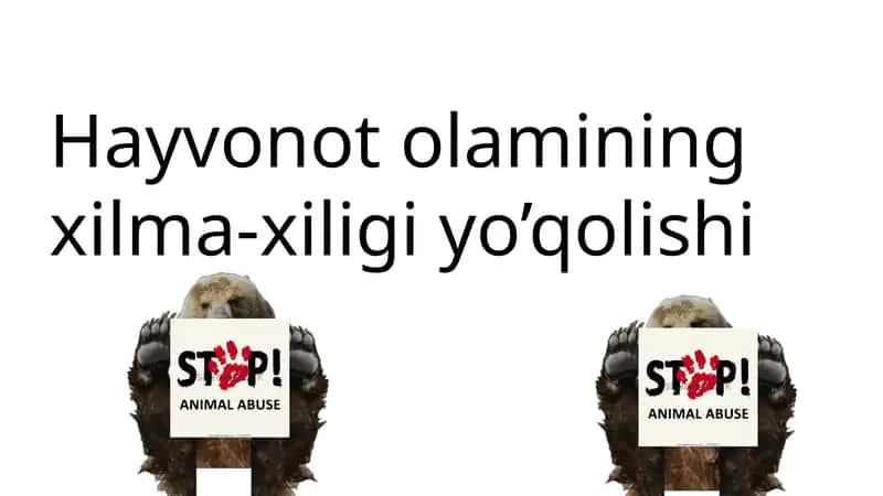Hayvonot olamining xilma-xiligi yo’qolishi 1