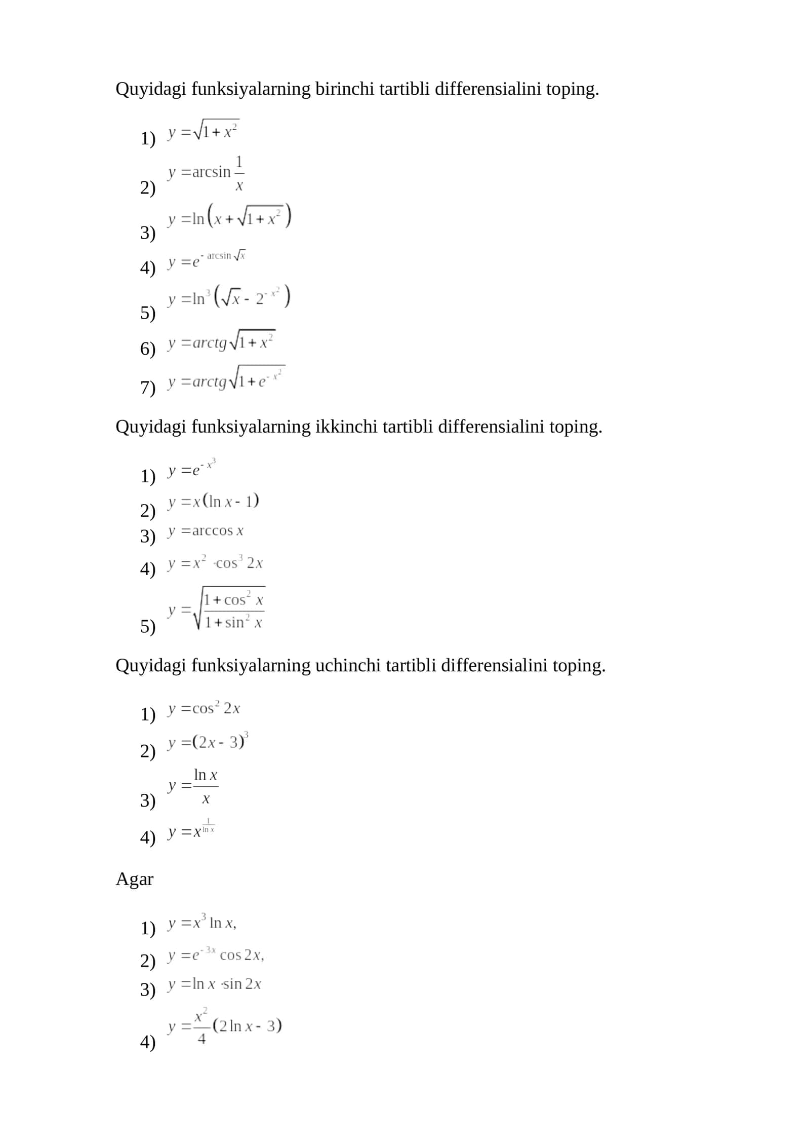 Differensial hisoblash 1