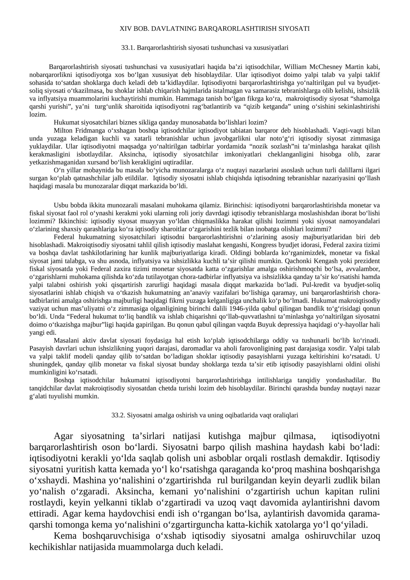DAVLATNING BARQARORLASHTIRISH SIYOSATI 1