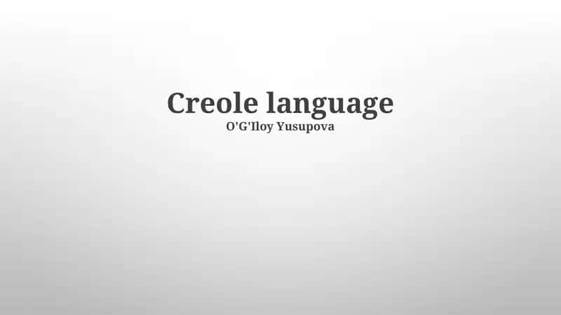 Creole Cultures and Communities 1
