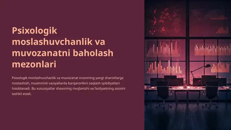 Psixologik moslashuvchanlik va muvozanatni baholash mezonlari 1