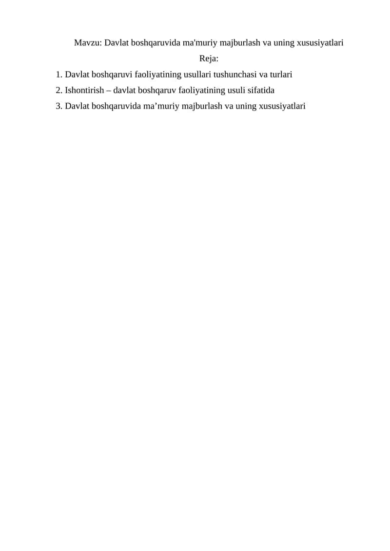 Davlat boshqaruvida ma'muriy majburlash va uning xususiyatlari 1