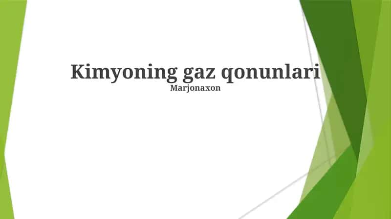 Kimyoning gaz qonunlari 1