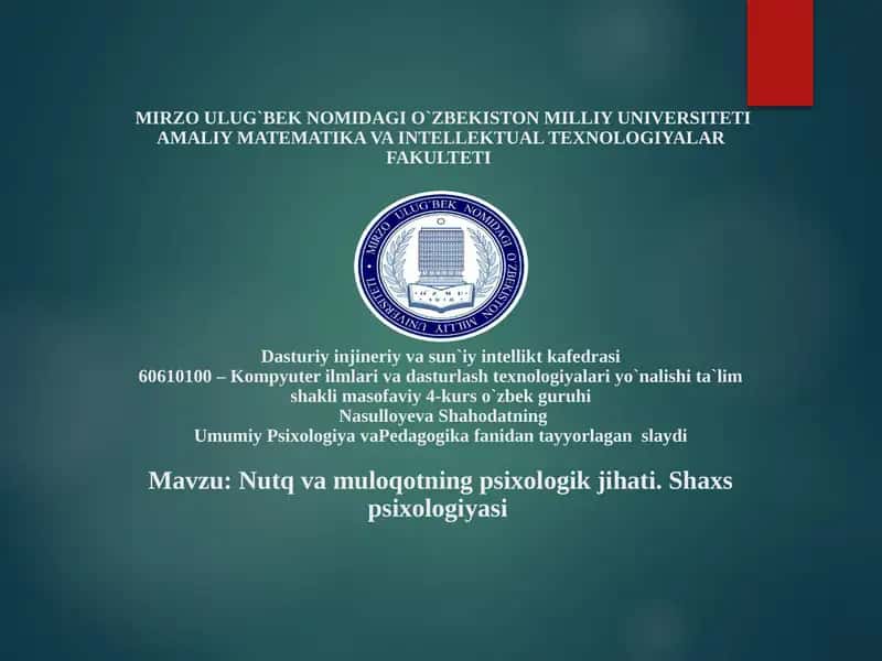 Nutq va Muloqotning Psixologik Jihati 1