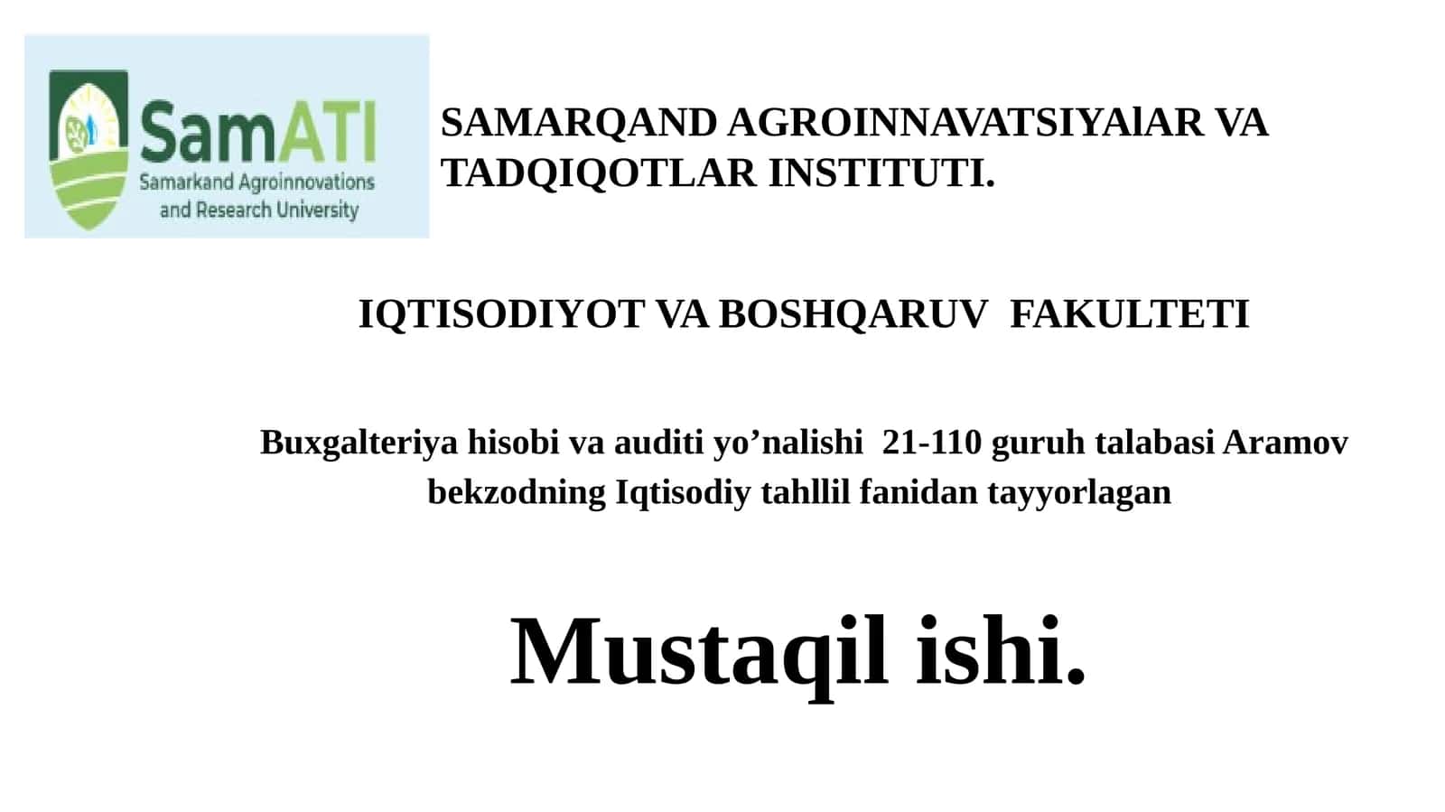 Iqtisodiy-tahlil va matematika usullari 1