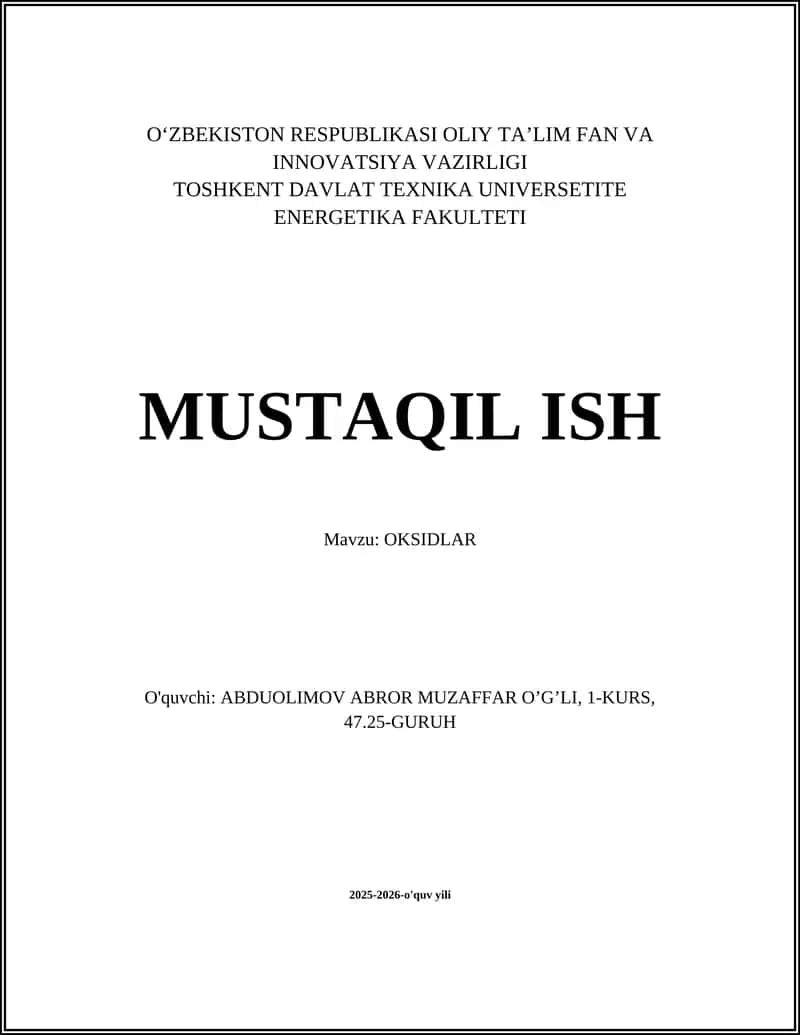 OKSIDLAR 1