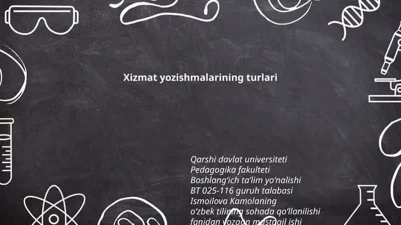 Ishmoila Kamolaning o'zbek tilidan yozgan mustaqil ishi 1