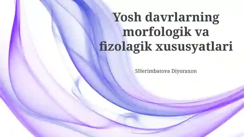 Yosh o'simliklarning morfologik xususiyatlari