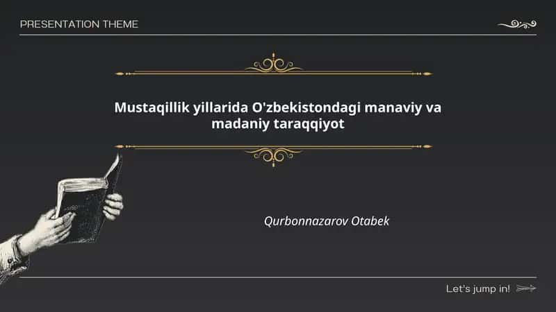 Mustaqillik yillarida O'zbekistondagi manaviy va madaniy taraqqiyot 1