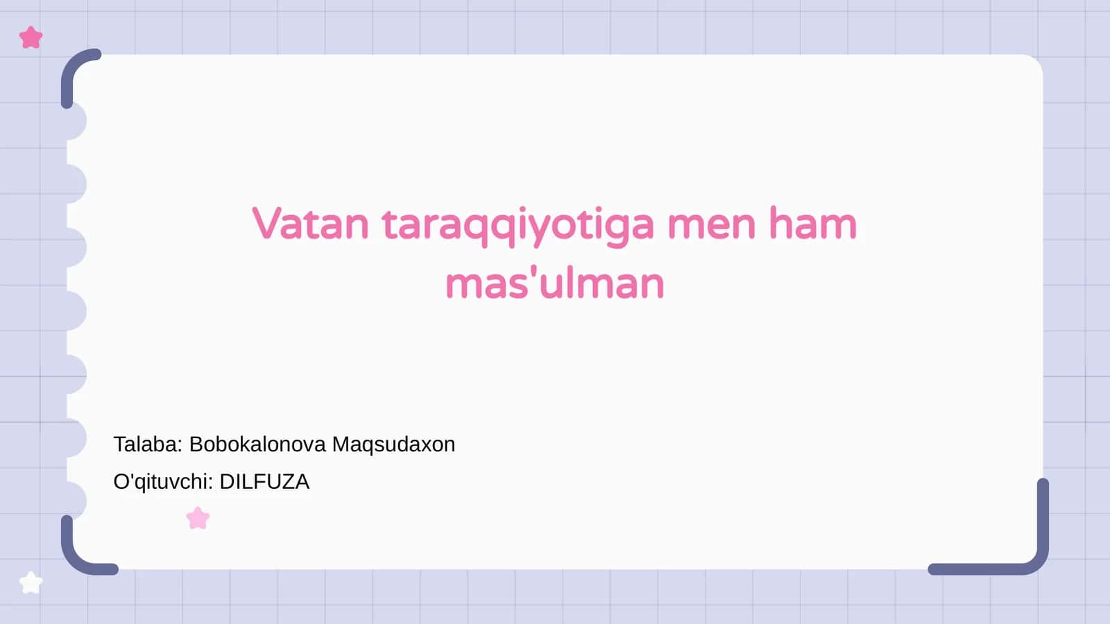 Vatan taraqqiyotiga men ham mas'ulman 1