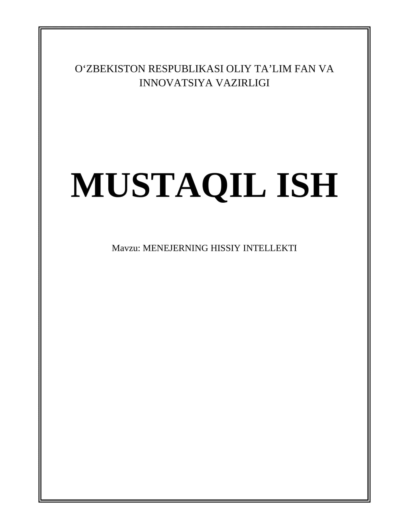 MENEJERNING HISSIY INTELLEKTI 1