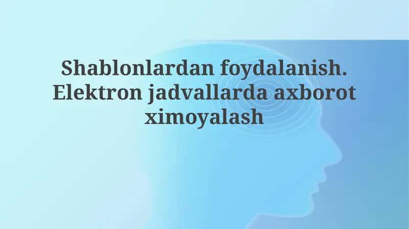 Shablonlar bilan ishlash 1