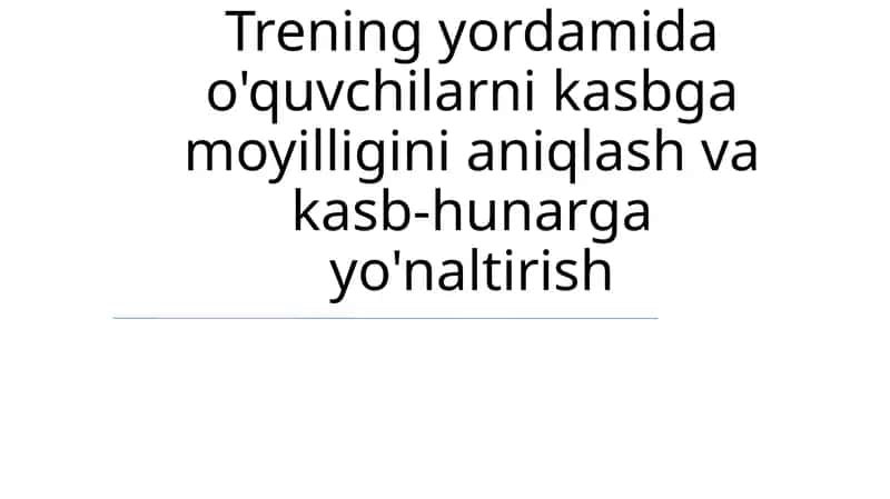 Kasbiy layoqat va yo'naltirish