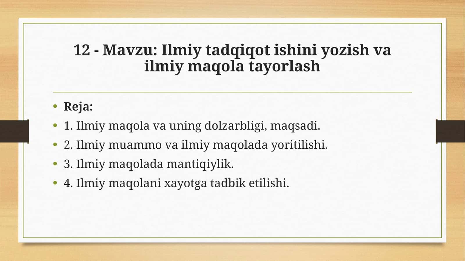 Ilmiy tadqiqot ishini yozish va ilmiy maqola tayorlash 1