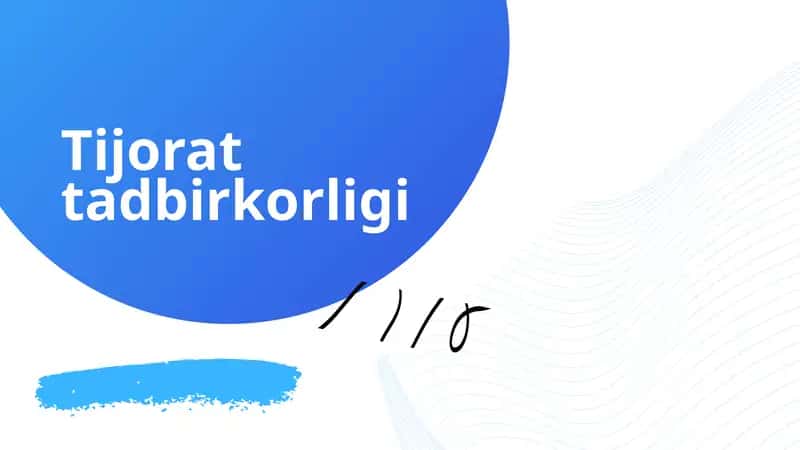 Tijorat tadbirkorligi 1