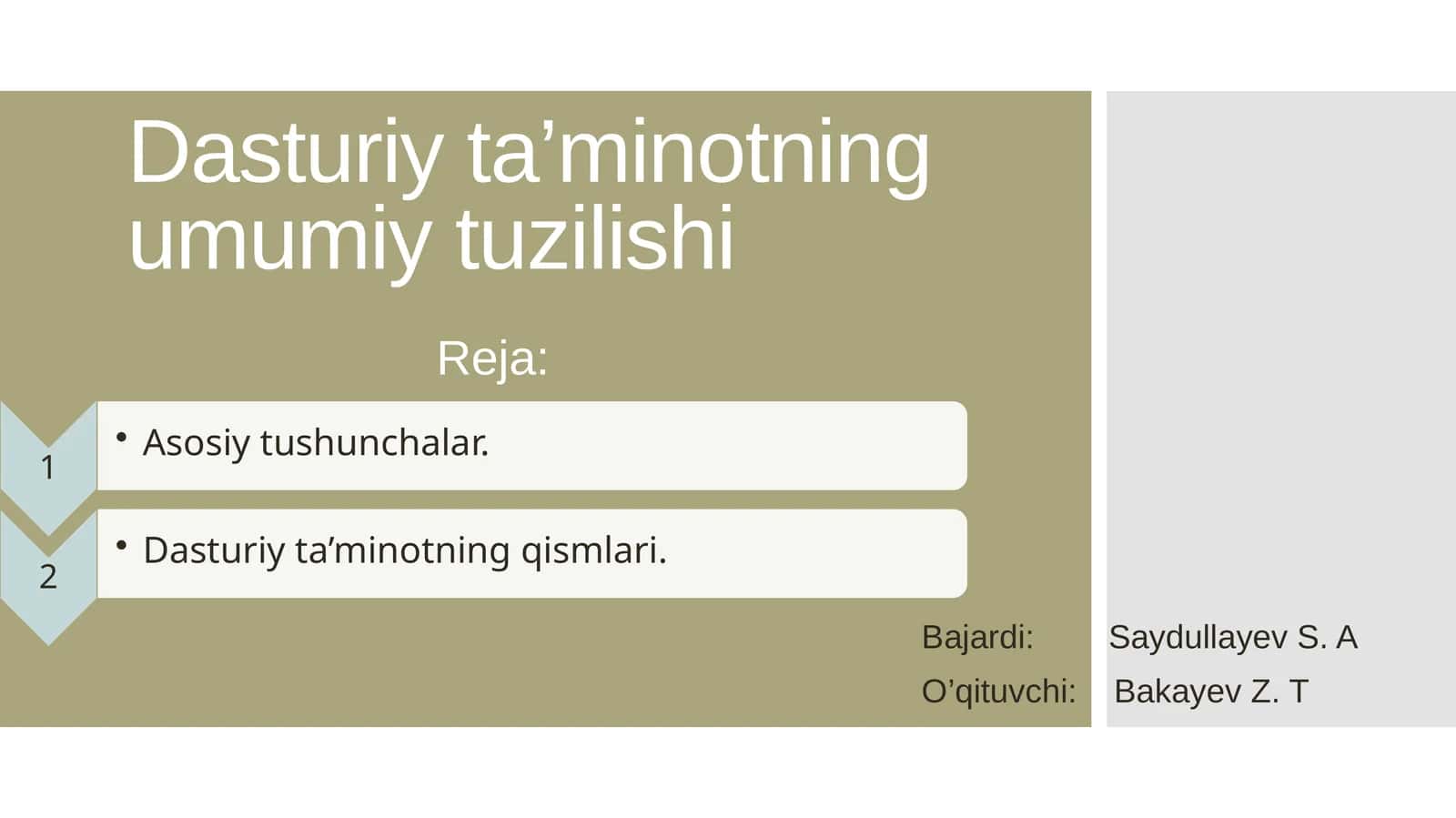 Dasturiy ta’minotning umumiy tuzilishi 1