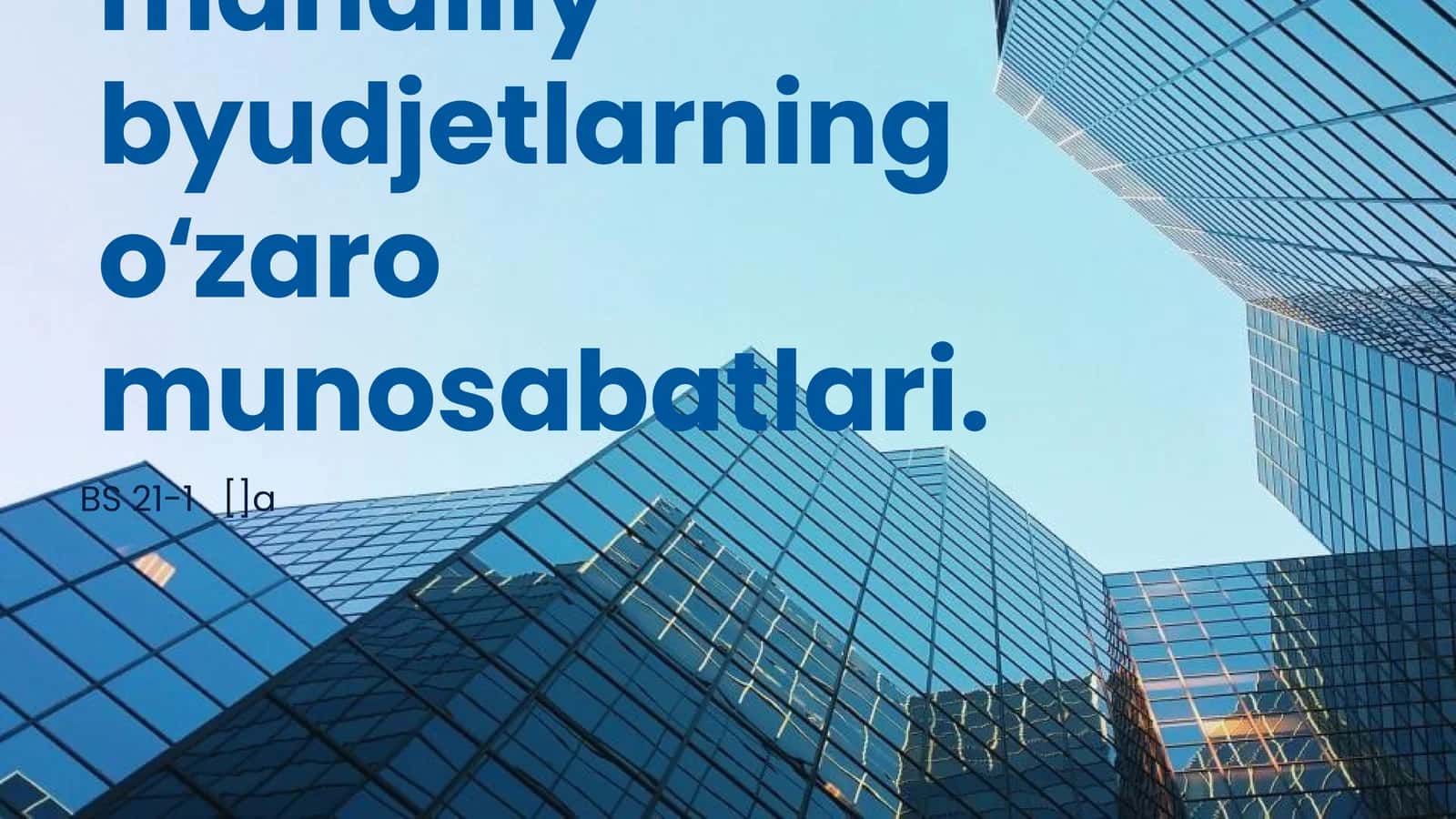 Respublika va Mahalliy Byudjetlar O'rtasidagi Aloqalar 1