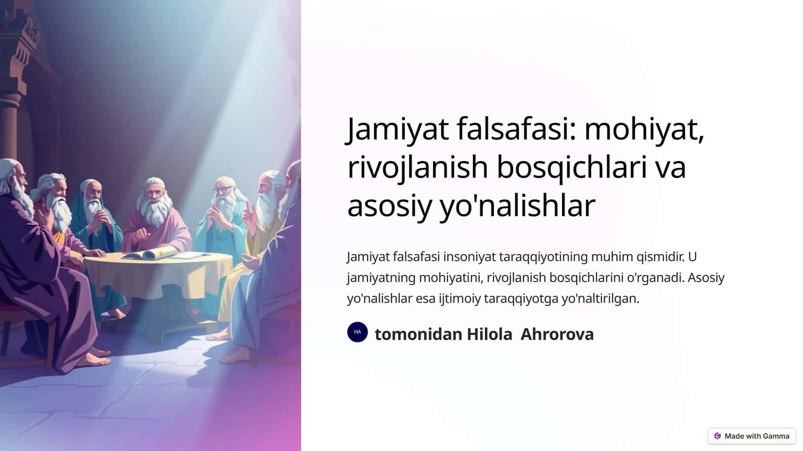 Jamiyat falsafasi: mohiyat, rivojlanish bosqichlari va asosiy yo'nalishlar 1