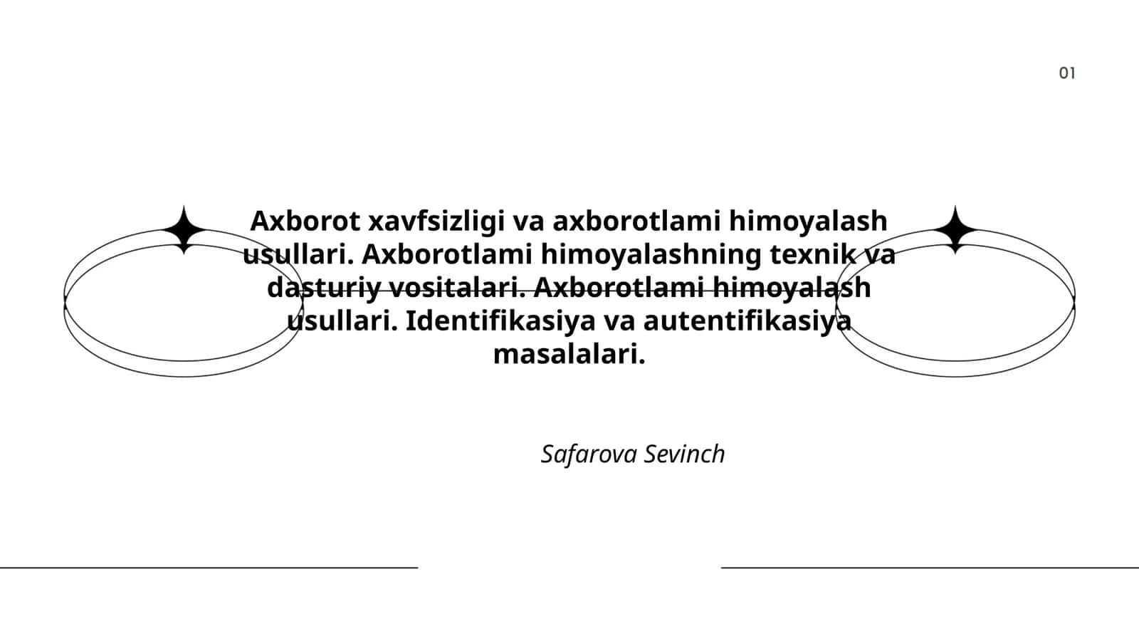 Axborot xavfsizligi va axborotlami himoyalash usullari 1